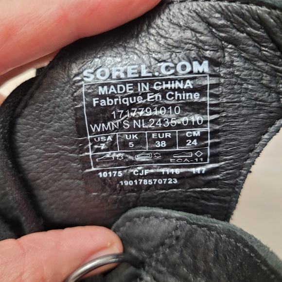 Sorel Womens Addington Black Leather Lace up Studded Heeled Sandals Size 7 Black - Picture 12 of 12